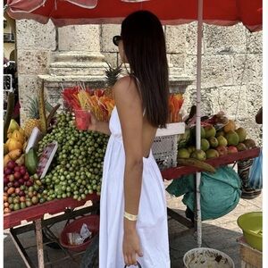 (NWT) Commense Coastal Cowgirl Open Back Long Dress | Size S | White